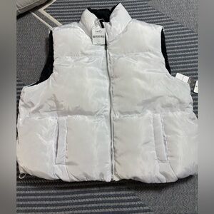 Reversible White and Black Puffer Vest
